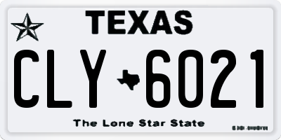 TX license plate CLY6021