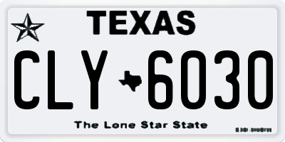 TX license plate CLY6030