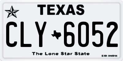 TX license plate CLY6052