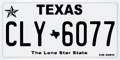 TX license plate CLY6077