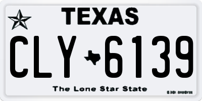 TX license plate CLY6139