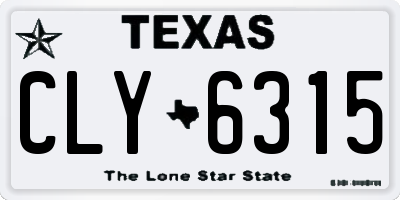 TX license plate CLY6315
