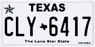 TX license plate CLY6417