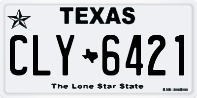TX license plate CLY6421