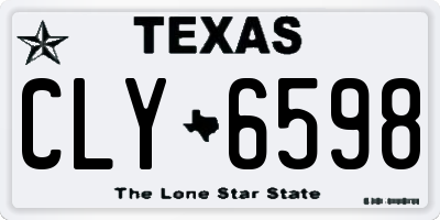 TX license plate CLY6598