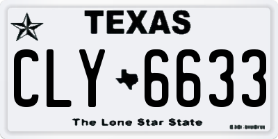 TX license plate CLY6633