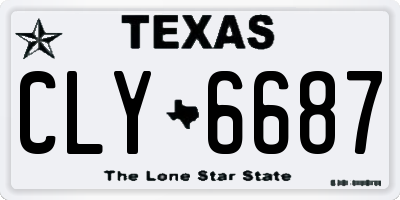 TX license plate CLY6687