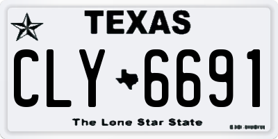 TX license plate CLY6691