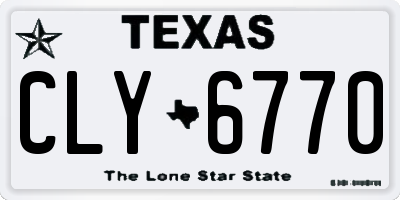 TX license plate CLY6770