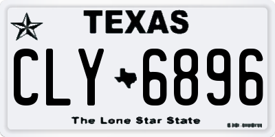 TX license plate CLY6896