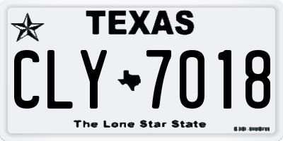 TX license plate CLY7018