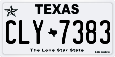 TX license plate CLY7383
