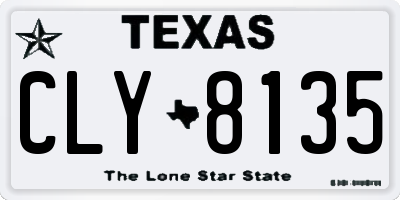 TX license plate CLY8135