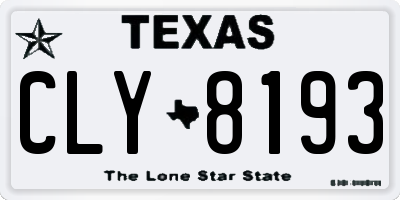 TX license plate CLY8193