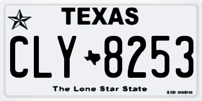 TX license plate CLY8253