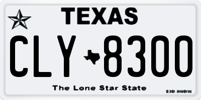 TX license plate CLY8300