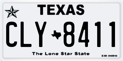 TX license plate CLY8411