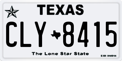 TX license plate CLY8415