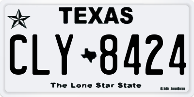 TX license plate CLY8424