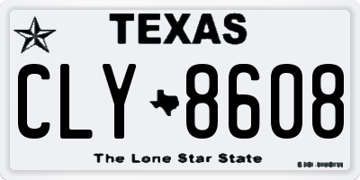 TX license plate CLY8608