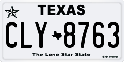 TX license plate CLY8763