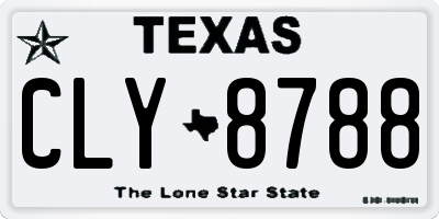 TX license plate CLY8788