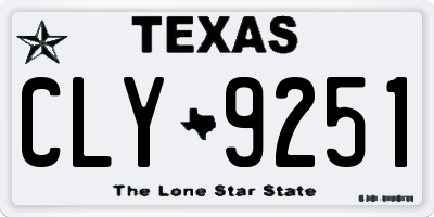 TX license plate CLY9251