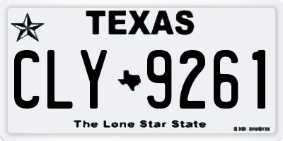 TX license plate CLY9261