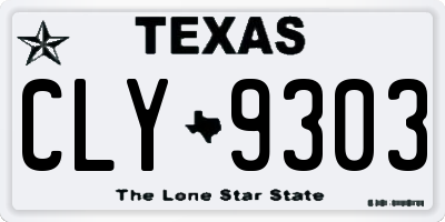 TX license plate CLY9303