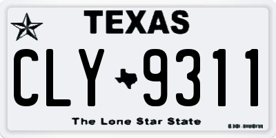 TX license plate CLY9311