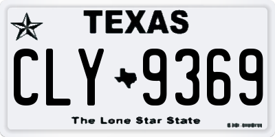 TX license plate CLY9369