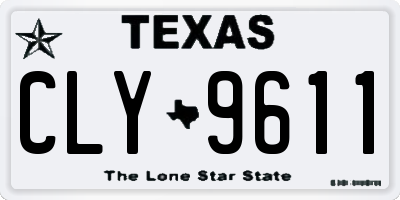 TX license plate CLY9611