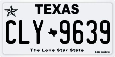 TX license plate CLY9639
