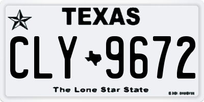 TX license plate CLY9672