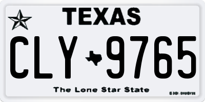 TX license plate CLY9765