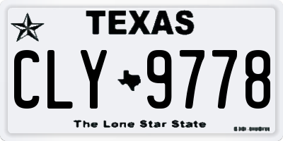 TX license plate CLY9778