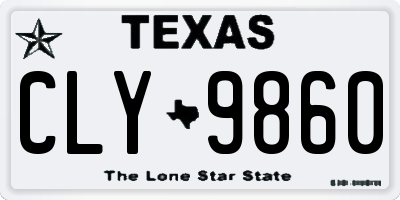 TX license plate CLY9860
