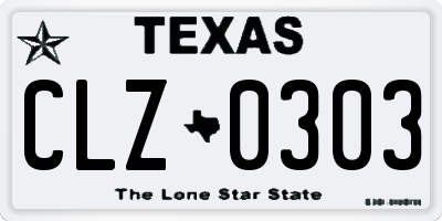 TX license plate CLZ0303