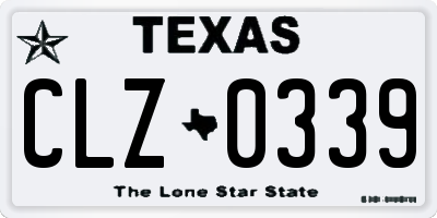 TX license plate CLZ0339