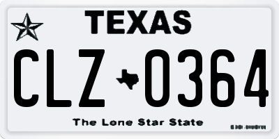 TX license plate CLZ0364