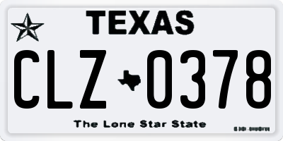 TX license plate CLZ0378