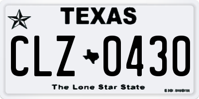 TX license plate CLZ0430