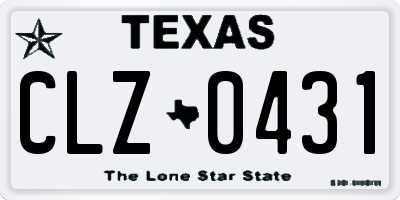 TX license plate CLZ0431