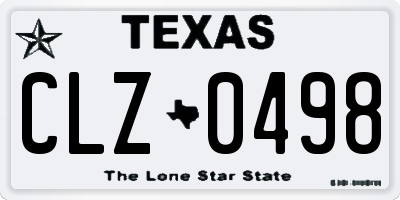 TX license plate CLZ0498