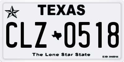 TX license plate CLZ0518