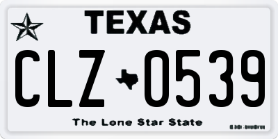 TX license plate CLZ0539