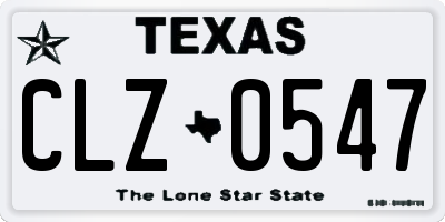 TX license plate CLZ0547