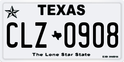 TX license plate CLZ0908