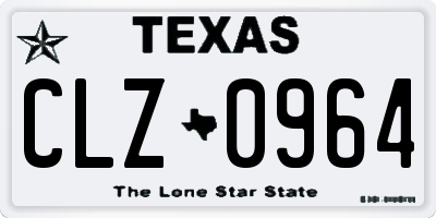 TX license plate CLZ0964