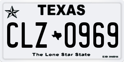 TX license plate CLZ0969
